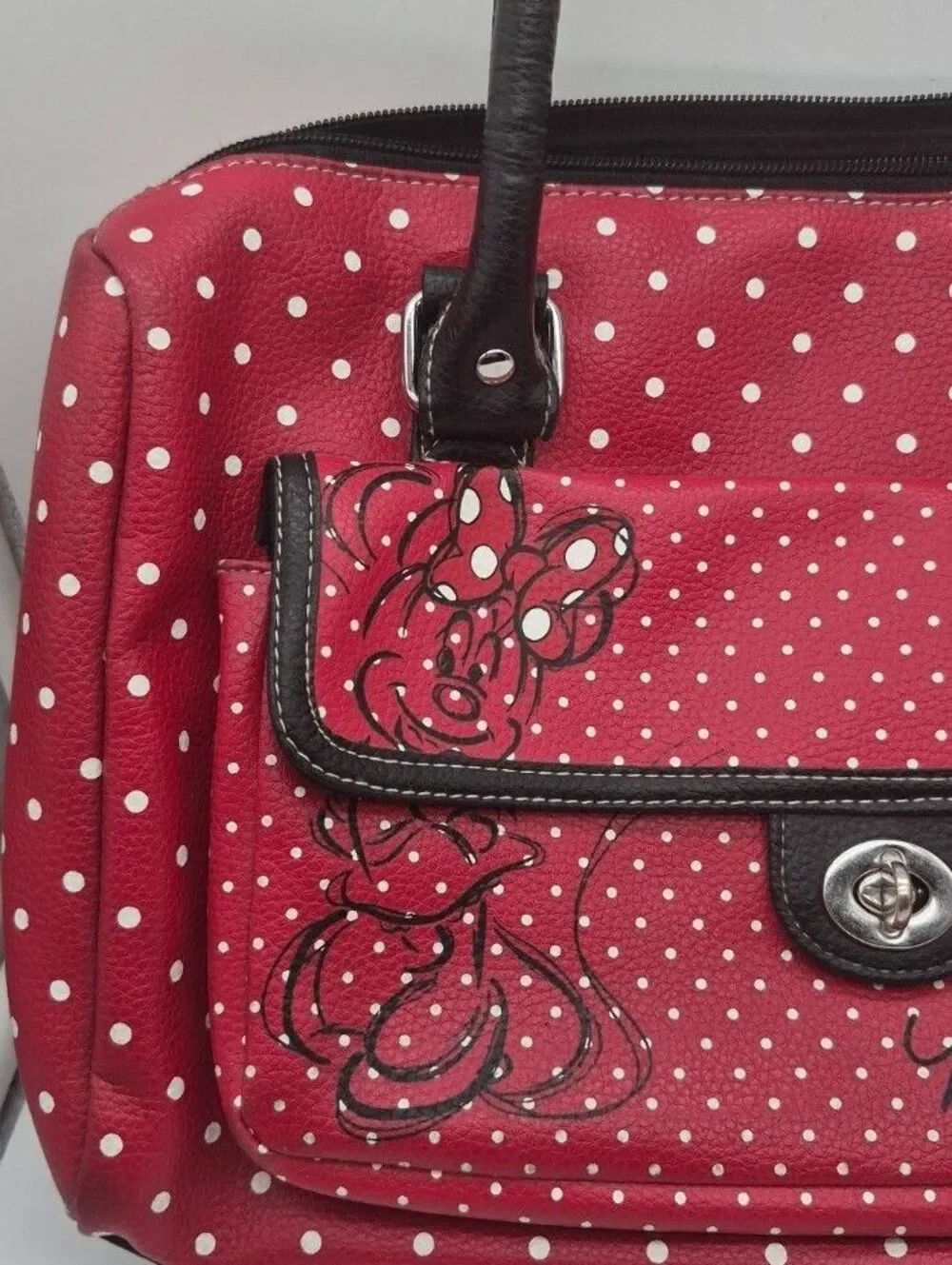 Disney Parks Minnie Mouse Red Polka Dot Satchel Handbag